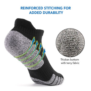 6/12 Pairs Sport Ankle Socks Athletic Low-cut Sock Thick Knit Sock Outdoor Fitness Breathable Quick Dry Wear-resistant Warm Socks