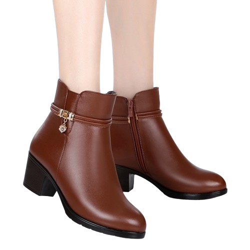Soft Leather Women Ankle Boots High Heels