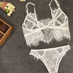Sexy Lace Underwear Set Erotic Ladies Lingerie See-through Bra