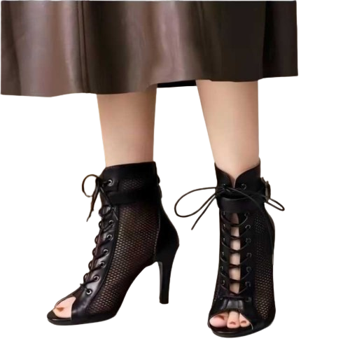Women Ankle Boots High Heels Peep Toe