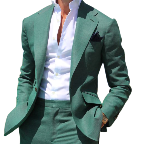 Business Slim Fit Suits Jacket Pants Set for Groom