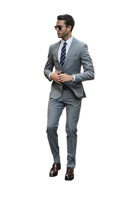 Men's Suit Casual Slim Fit Tuxedo 2 Piece Blazer Style Custom Suits Terno