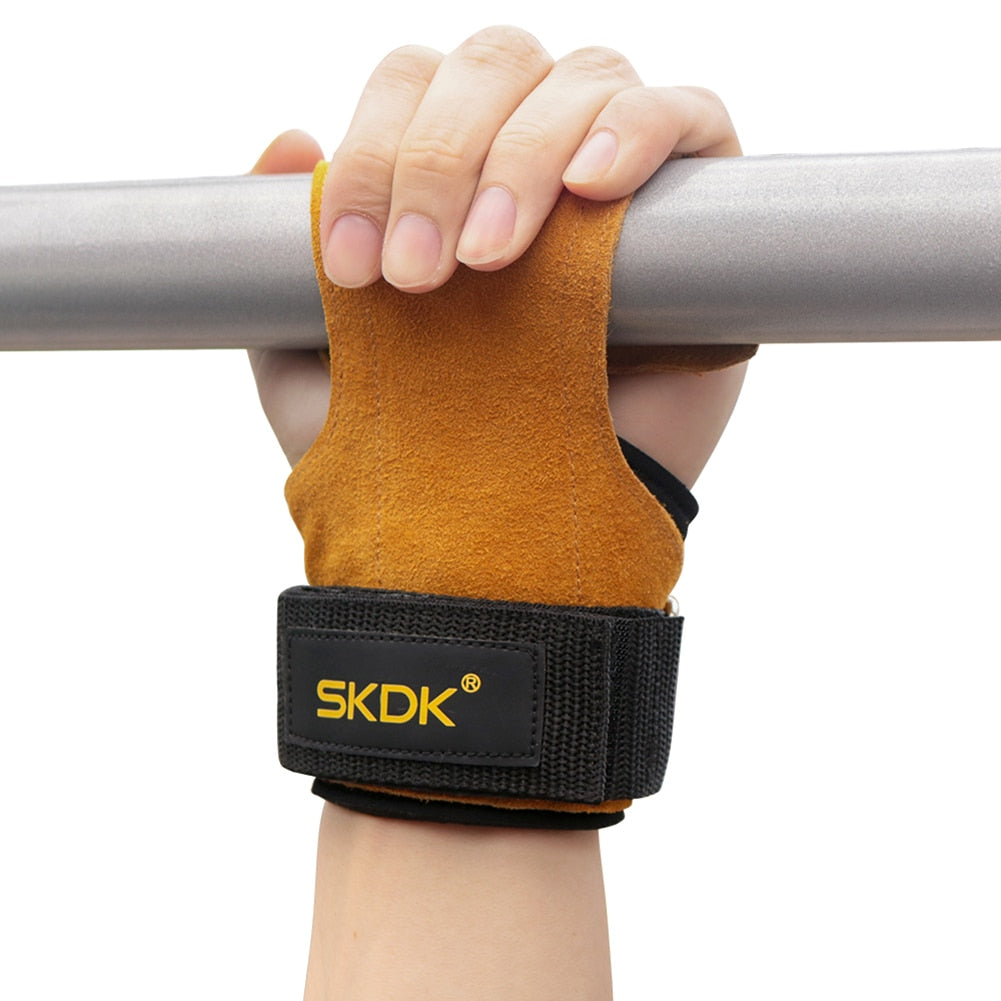 Anti-Skid Cowhide Weightlifting Training Gloves for Women & Men
