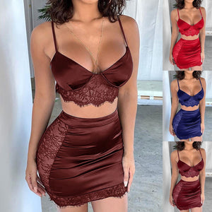 Lace Stitching Fun Suit Skirt Lenceria Sexy Lingerie for Women